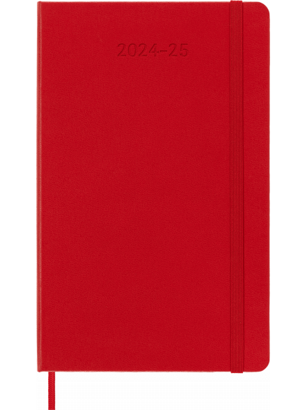 K/2024/25 Dienasgrāmata 18 mēn. Moleskine, cietos sarkanos vākos, 13*21 cm.