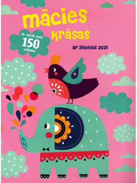 Mācies krāsas ar zilonīti Zuzi. Ar vairāk nekā 150 uzlīmēm