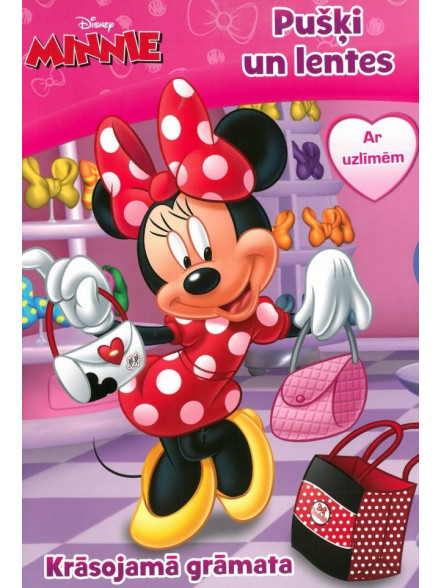 Minnie. Pušķi un lentes. Krāsojamā grāmata. Ar uzlīmēm. Disney