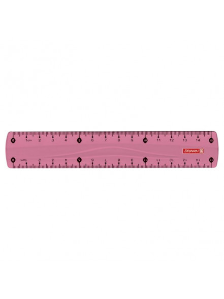 Lineāls 15 cm., Colour, gaiši rozā