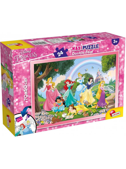 Lisciani Puzzle divpusēja Maxi Disney Princess 24el. 3g.+