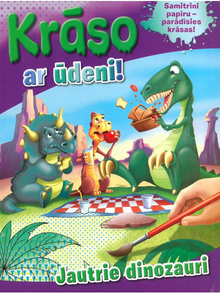 Krāso ar ūdeni! Jautrie dinozauri