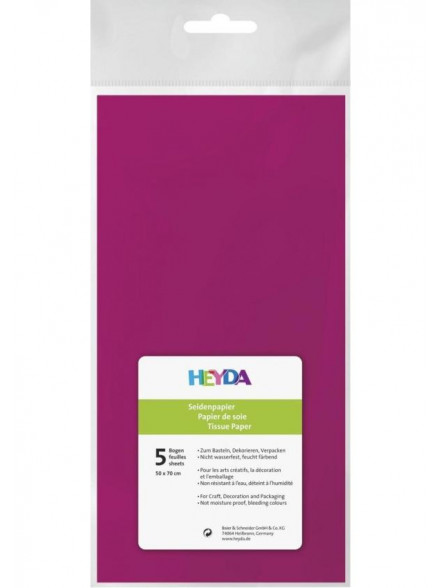 Zīdpapīrs 50x70cm rozā, 5gab.