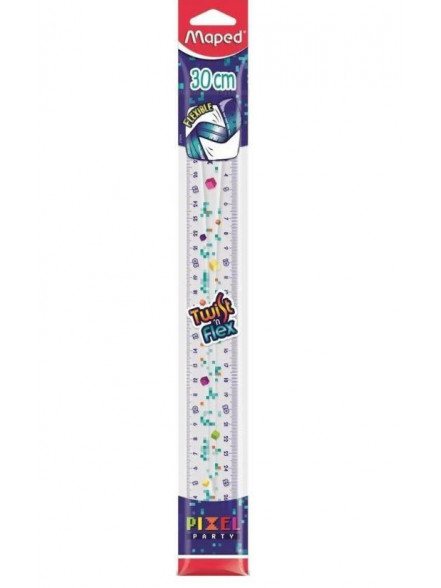 Lineāls MAPED Twist’n Flex Pixel Party 30cm elastīgs