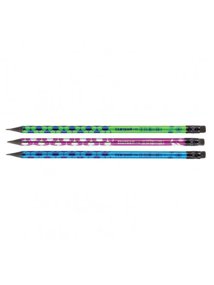 Parastais zīmulis HB uzasināts, apaļveida forma, ar dzēšgumiju, koka