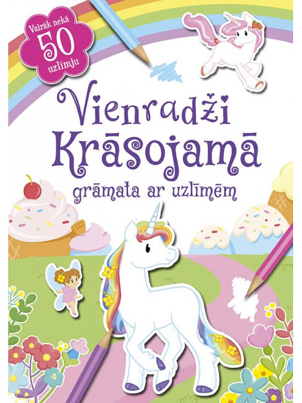 Vienradži. Krāsojamā grāmata ar uzlīmēm