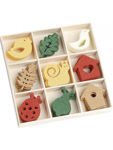 Filca ornamentu komplekts Snail-Birdhouse, 45gab.