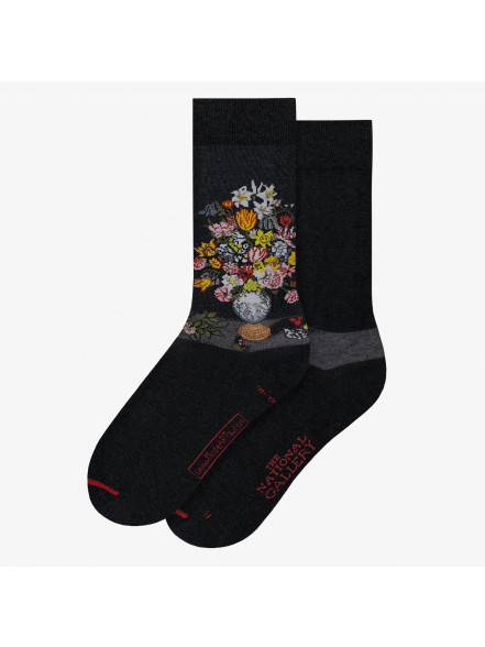 Zeķes Ambrosius Bosschaert the Elder - A Still Life of Flowers, izm. 36-40, melnas