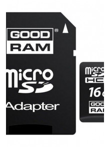 Goodram Micro SD Karte 16GB+Adapter (class 10) atmiņa