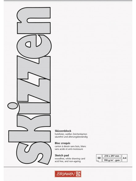 Skiču bloks A4 190gsm, 50 lapas