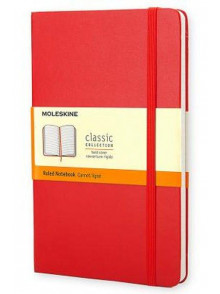 Piezīmju grāmata Moleskine Classic, līniju, sarkanos vākos, 9x14cm