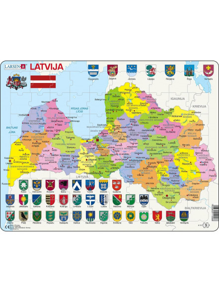 Latvijas novadu karte - puzle