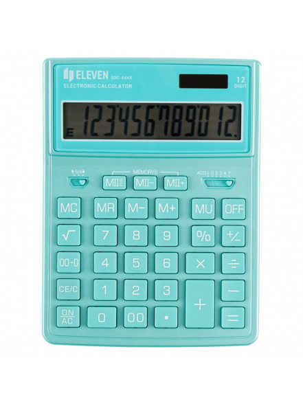 Kalkulators galda, 12 zīmes,tirkīzs, Eleven SDC-444XRGNEE, 204x155x33mm, 230g., Citizen analogs