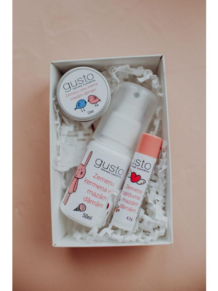 Mazo dāmu dāvanu komplekts Zemeņu (50ml+ 15ml+ 4,3g),