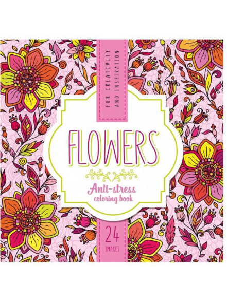 Krāsojamā grāmata FRESH  200*200mm, 12lp Flowers (dizains 19178)