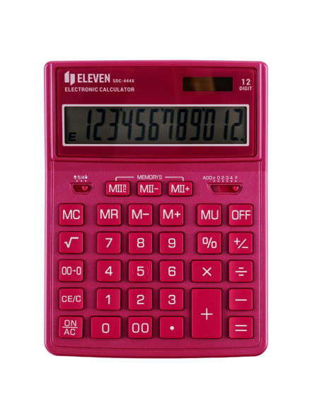 Kalkulators galda, 12 zīmes,t.roza, Eleven SDC-444XRPKEE, 204x155x33mm, 230g., Citizen analogs
