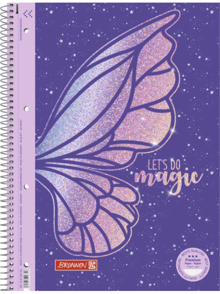 Klade A4 ar spirāli Magic Butterfly, rūtiņu