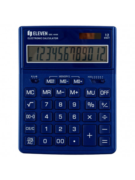 Kalkulators galda, 12 zīmes, t.zils, Eleven SDC-444XRNVEE, 204x155x33mm, 230g., Citizen analogs