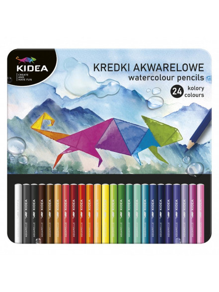 Akvareļu marķieri 24 krāsas, metāliskas, KIDEA