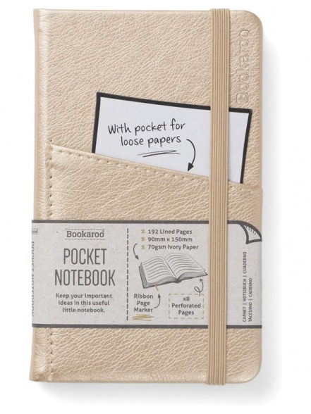 Blociņš Bookaroo POCKET (A6) - zelta