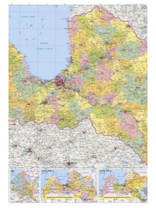 Latvijas administratīvā sienas karte 1:400 000