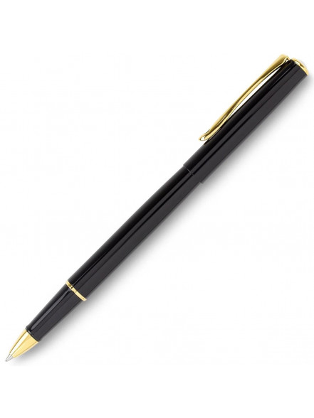 Lodīšu pildspalva Diplomat Traveller, melns korpuss ar apzeltītām detaļām