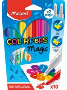 Flomasteri MAPED Magic 10+2 Magic 10 krāsas+2magic