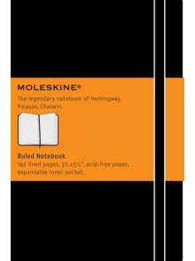 Piezīmju grāmata Moleskine, līniju, melnos vākos, 9x14 cm, 192 lpp