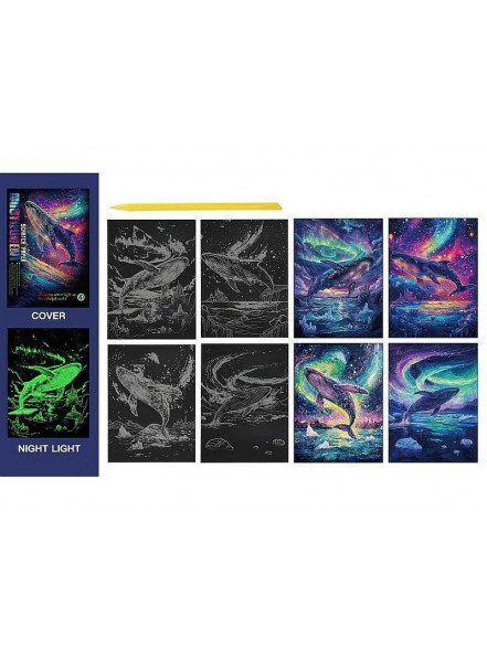 Zīmēšanas kartiņas 32x25cm Delfīni(4)