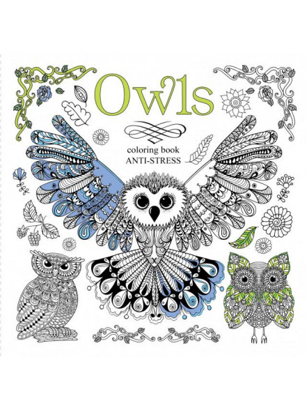 Krāsojamā grāmata FRESH  200*200mm, 12lp Owls (dizains 1746)