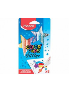 Flomasteri MAPED Glitter 8gb. Glitter 8 krāsas