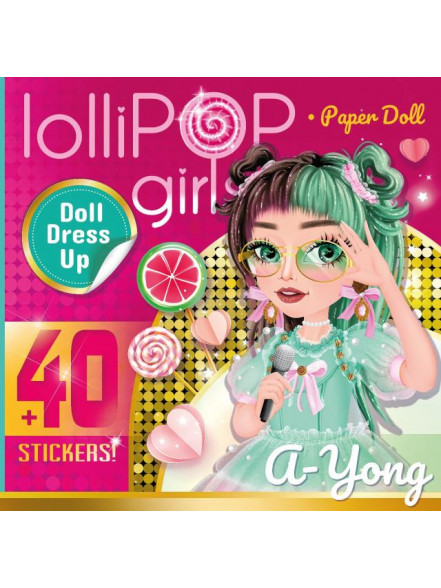 Krāsojamā grāmata FRESH 200*200mm, papīra lelle, 8lp + uzlīmes Lollipop girls(dizains 23311)