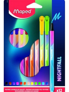 Flomasteri MAPED Nightfall 0.8mm 12 krāsas