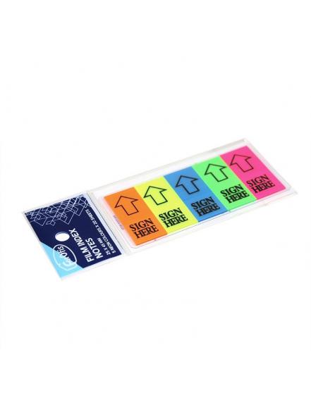 Plastikāta indeksi 45*25mm 5neon kr.x20lp. FOROFIS