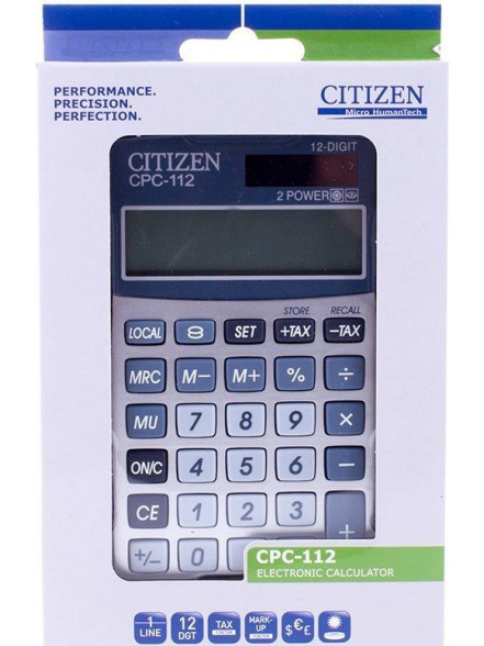Kalkulators kabatas CITIZEN CPC-112, 12 zīmes
