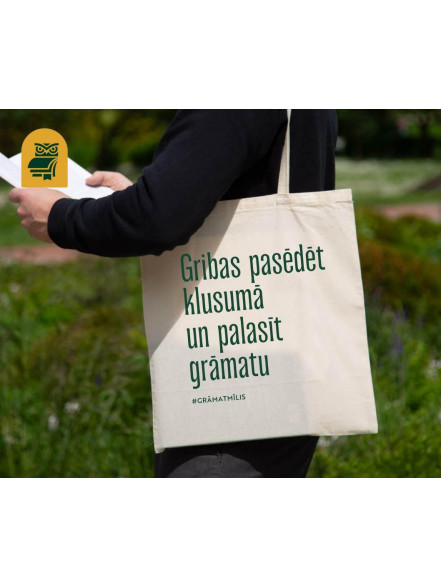 Auduma maisiņš Gribas pasēdēt klusumā un palasīt grāmatu (bēšs)