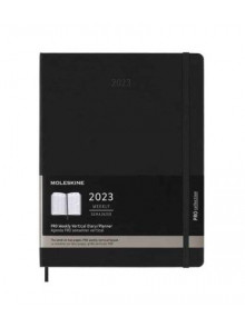 K/2023 Moleskine life 19*25cm Moleskine Professional, nedēļa atvērumā , cietos melnos vākos