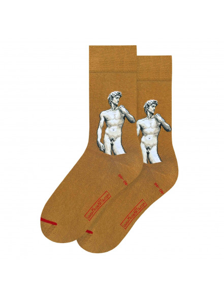 Zeķes Clemente Papi - Plaster Cast of Michelangelo’s David and Fig Leaf, izm. 40-46, brūnas