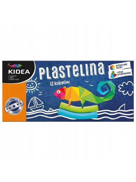 Plastilīns 12 krāsas KIDEA