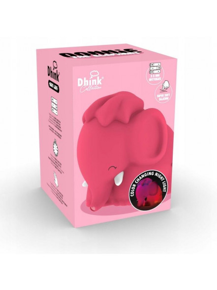 Nakts lampa Pink elephant (baterijas)