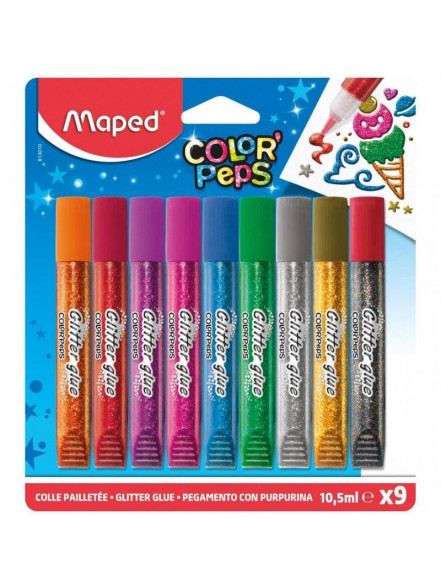 Līme ar spīdumiem MAPED 9 gb. krāsas * 10,5ml