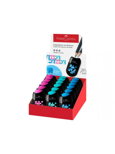Zīmuļu asināmais Faber-Castell  TwoTone divi diametri ar dzēšgumija
