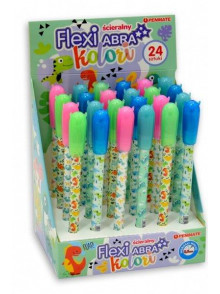 Pildspalava ar dzēšgumiju lodīšu 0.5 mm zila Flexi Abra Dino