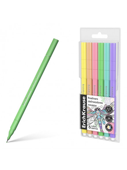Flomāsteri-laineri ErichKrause Pastel, 6 gab.