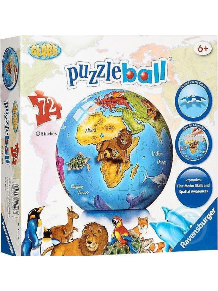 Apaļā puzzle 72  Globus