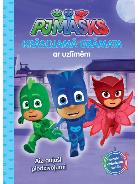 PJMASKS. Krāsojamā grāmata ar uzlīmēm PJMASKS. Krāsojamā grāmata ar uzlīmēm