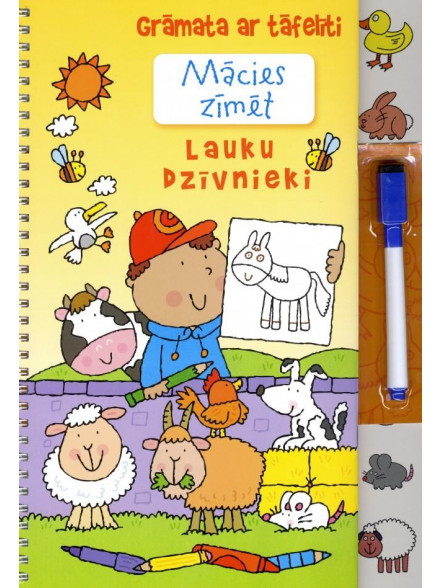 Grāmata ar tāfelīti. Mācies zīmēt: Lauku dzīvnieki Grāmata ar tāfelīti. Mācies zīmēt: Lauku dzīvnieki