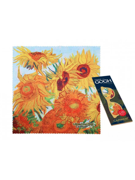 Lupatiņa 20x20cm briļļu tīrīšanai V.Gogh Saules puķes