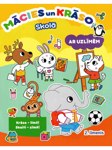Mācies un krāso. Skolā. Ar uzlīmēm 