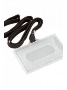 Tekst.lente ar kartes turētāju melna